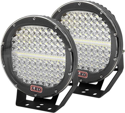 Willpower 2 Pieces 9 inch 294W LED Pods Light Bar Black Round 24000Lm Waterproof Spot Beam Led Work Light Off Road Lights Driving Light Compatible with Truck SUV ATV Tractor Boat in Saudi Arabia