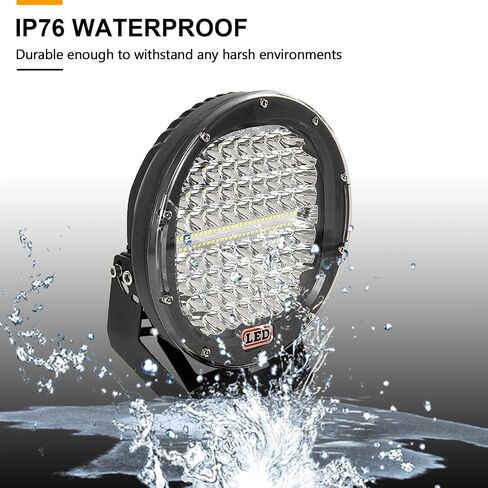 Willpower 2 Pieces 9 inch 294W LED Pods Light Bar Black Round 24000Lm Waterproof Spot Beam Led Work Light Off Road Lights Driving Light Compatible with Truck SUV ATV Tractor Boat in Saudi Arabia