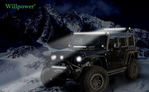 Willpower 2 Pieces 9 inch 294W LED Pods Light Bar Black Round 24000Lm Waterproof Spot Beam Led Work Light Off Road Lights Driving Light Compatible with Truck SUV ATV Tractor Boat in Saudi Arabia