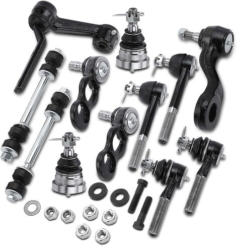 A-Premium Set of 12, Front Upper Lower Ball Joint, Inner Outer Tie Rod End, Idler Arm, Rear Sway Bar Link, Compatible with Ford & Lincoln & Mercury - 95-02 - Crown Victoria Town Car Grand Marquis in Saudi Arabia