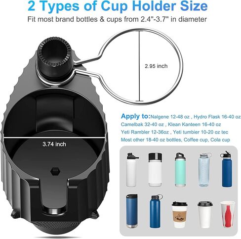 Car Cup Holder Expander with Detachable Tray, 3 in 1 Car Drink Holder 360°Rotating Dual Insert with Telescopic Table, Compatible with 18-40 oz Cup/Bottles, Fit in 2.4''-3.7'' Car Cup Holder in Kuwait