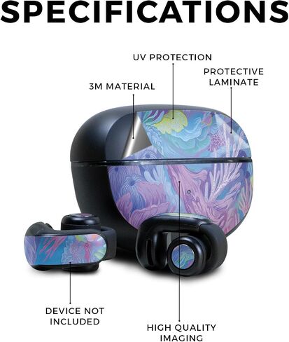 Glossy Glitter Skin Compatible with Bose Ultra Open Earbuds - Dreamy Reef - Premium 3M Vinyl Protective Wrap Decal Cover - Easy to Apply | Crafted in The USA by MightySkins in Kuwait