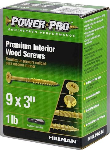 48584 Wood Screws, #9 x 3, Premium Star Drive Indoor Cabinet Screws, Gold Yellow Zinc, 1lb Box in Saudi Arabia