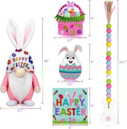 تيفسون 5 قطع ديكور لصينية عيد الفصح - أخضر، قهوة، خشب in Kuwait