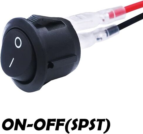 mxuteuk 10pcs Circle Round Rocker Switch Wired Toggle Power SPST Self-Locking ON-Off Switch 2 Pin Snap-in, Use for 12V Car Auto Boat 110V Household Appliances MXU1-5-101-CX in Saudi Arabia