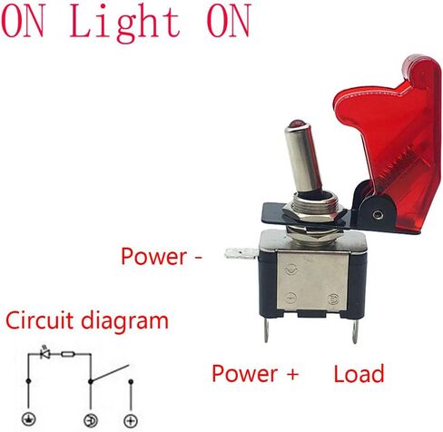 غطاء أحمر للسيارة من ESUPPORT، ضوء LED أحمر، مفتاح تبديل Rokcer SPST ON Off، حزمة من 5 قطع in Kuwait