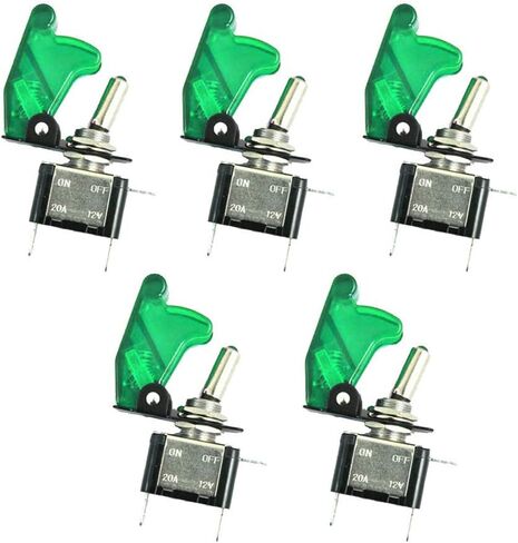 غطاء أحمر للسيارة من ESUPPORT، ضوء LED أحمر، مفتاح تبديل Rokcer SPST ON Off، حزمة من 5 قطع in Kuwait