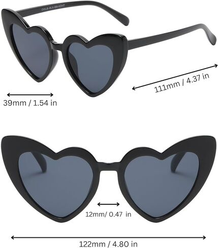 OWL Kids Heart Shaped Sunglasses, Girls Stylish Frames with Tinted and Clear Lenses, UV 400 Protection Polycarbonate Lens in Kuwait