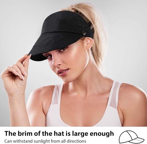 قبعة شمسية مجوفة للحماية من الأشعة فوق البنفسجية في الهواء الطلق، قبعة شمسية فارغة للحماية من الأشعة فوق البنفسجية بحافة كبيرة للنساء، قبعات شمسية قابلة للطي للنساء in Kuwait