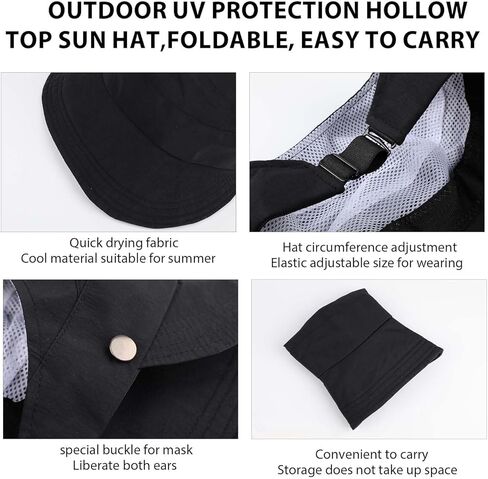 قبعة شمسية مجوفة للحماية من الأشعة فوق البنفسجية في الهواء الطلق، قبعة شمسية فارغة للحماية من الأشعة فوق البنفسجية بحافة كبيرة للنساء، قبعات شمسية قابلة للطي للنساء in Kuwait