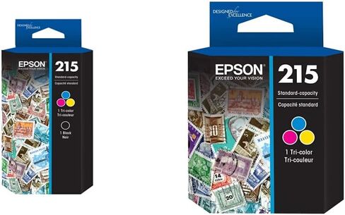 مجموعة خرطوشة حبر EPSON ذات سعة قياسية 215 حبرًا باللون الأسود والألوان (T215120-BCS) تعمل مع WorkForce WF-100، WF-110، EC-110 in Kuwait