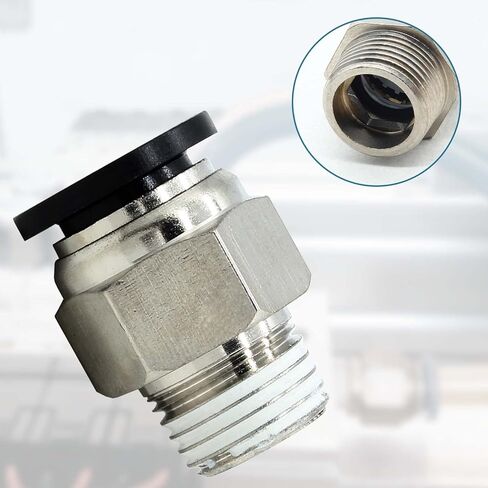 10 حزمة 3/8 "NPT موصلات مستقيمة دفع في توصيل تركيبات توصيل سريع تركيبات الهواء PC3/8-R02 دفع لتوصيل التركيبات in Kuwait