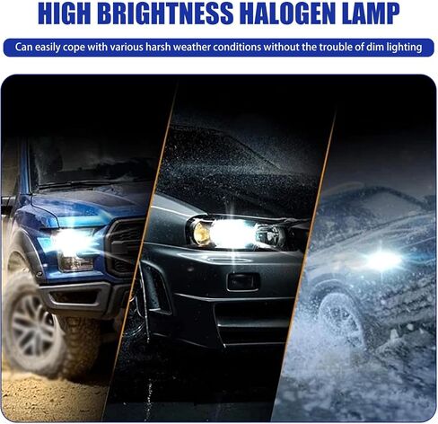 Pack-2 Car 9005 Halogen Bulbs, 55W 12V Quartz Lamp, Super Bright Beam Low/High Beam Fog Light Replacement, All-in-one Plug and Play Bulb, Universal Lighting Accessories for Cars (White Light) in Saudi Arabia