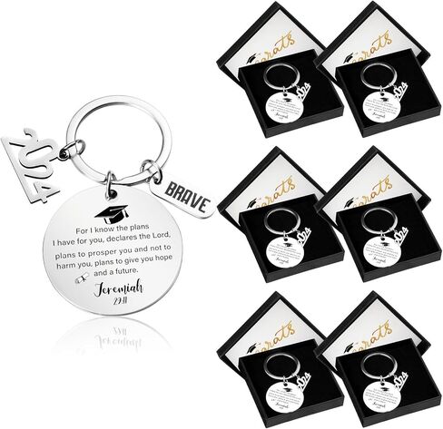 6 Pack Class of 2024 Graduation Gifts for Him Her Bible Verse Key Chain Religious Inspirational Keychain Gifts for Middle High School College Students Graduates in Saudi Arabia