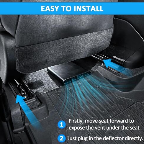 TOPINSTALL لعاكسات فتحة تهوية الركاب الخلفية المتوافقة مع 2021-2024 Chevy Tahoe/Suburban/GMC Yukon، ملحقات تمديد فتحة تهوية الصيف الباردة أسفل اتجاه فتحة تهوية المقعد in Kuwait