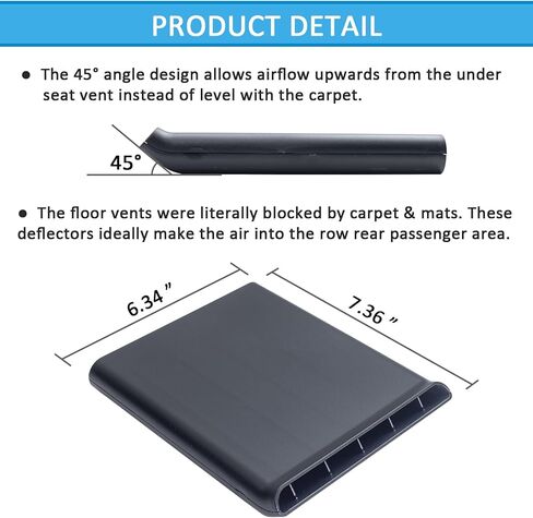 TOPINSTALL لعاكسات فتحة تهوية الركاب الخلفية المتوافقة مع 2021-2024 Chevy Tahoe/Suburban/GMC Yukon، ملحقات تمديد فتحة تهوية الصيف الباردة أسفل اتجاه فتحة تهوية المقعد in Kuwait