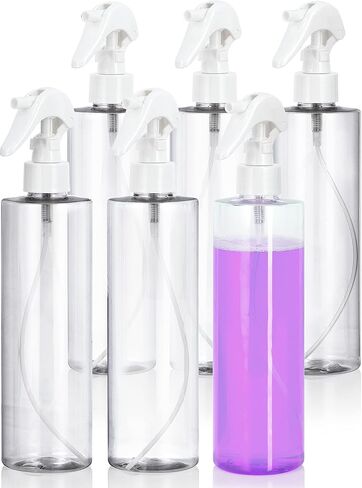 زجاجات بلاستيكية شفافة من JUVITUS سعة 12 أونصة من البلاستيك PET (خالية من BPA) رذاذ أبيض (6 عبوات) in Saudi Arabia