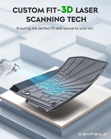 سجادات أرضية مناسبة لسيارة Jeep Gladiator 2020 2021 2022 2023 2024، بطانات أرضية TPE مناسبة لجميع الأحوال الجوية، سجادات سيارة للصف الأمامي والثاني (أسود، مجموعة من 3) in Kuwait