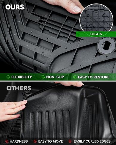 سجادات أرضية مناسبة لسيارة Jeep Gladiator 2020 2021 2022 2023 2024، بطانات أرضية TPE مناسبة لجميع الأحوال الجوية، سجادات سيارة للصف الأمامي والثاني (أسود، مجموعة من 3) in Kuwait