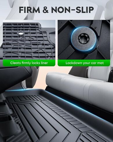 سجادات أرضية مناسبة لسيارة Jeep Gladiator 2020 2021 2022 2023 2024، بطانات أرضية TPE مناسبة لجميع الأحوال الجوية، سجادات سيارة للصف الأمامي والثاني (أسود، مجموعة من 3) in Kuwait