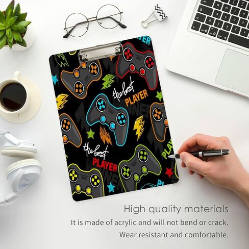 African Zoo Animal Clipboard Animals Pattern Office School Nursing Acrylic Clip Board for Standard A4 Letter Size 9" x 12.5" with Gold Low Profile Metal Clip in Saudi Arabia