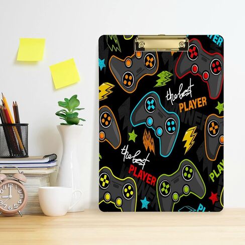 African Zoo Animal Clipboard Animals Pattern Office School Nursing Acrylic Clip Board for Standard A4 Letter Size 9" x 12.5" with Gold Low Profile Metal Clip in Saudi Arabia