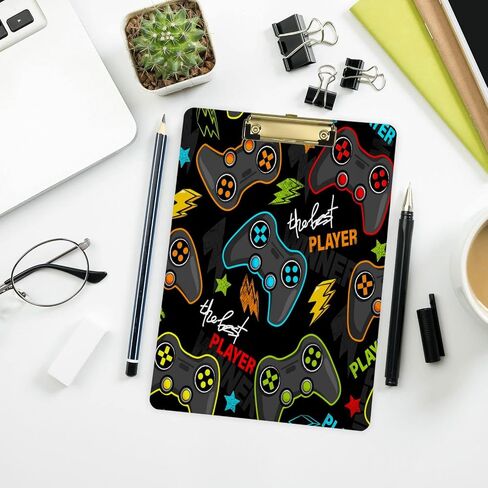 African Zoo Animal Clipboard Animals Pattern Office School Nursing Acrylic Clip Board for Standard A4 Letter Size 9" x 12.5" with Gold Low Profile Metal Clip in Saudi Arabia