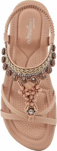FUDYNMALC Womens Sandals Flat Shoes: Casual Summer Dressy Sandals Women Gladiator Comfortable Walking Flats Sandal in Kuwait