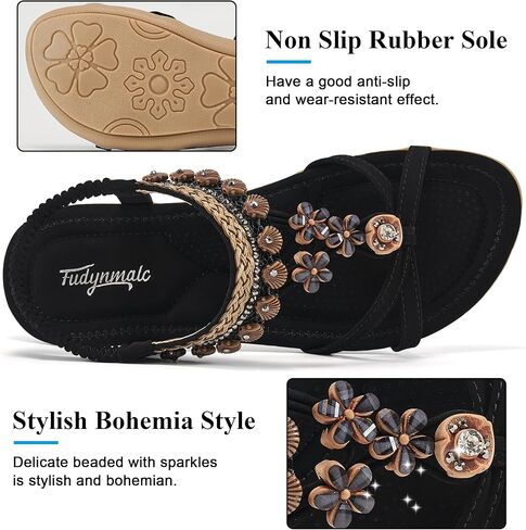 FUDYNMALC Womens Sandals Flat Shoes: Casual Summer Dressy Sandals Women Gladiator Comfortable Walking Flats Sandal in Kuwait