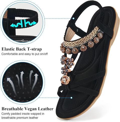 FUDYNMALC Womens Sandals Flat Shoes: Casual Summer Dressy Sandals Women Gladiator Comfortable Walking Flats Sandal in Kuwait