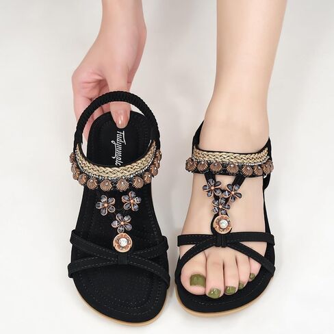 FUDYNMALC Womens Sandals Flat Shoes: Casual Summer Dressy Sandals Women Gladiator Comfortable Walking Flats Sandal in Kuwait