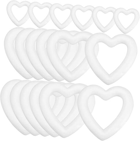 18pcs Bubble Heart Wreath Making Form Tulip Wreath for Front Door Winter Wreaths for Front Door Outside Foam Hearts Home Decor Items Wedding Foam Wreath Form Modeling Props White in Saudi Arabia