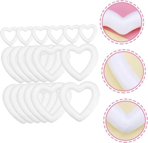 18pcs Bubble Heart Wreath Making Form Tulip Wreath for Front Door Winter Wreaths for Front Door Outside Foam Hearts Home Decor Items Wedding Foam Wreath Form Modeling Props White in Saudi Arabia