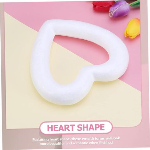 18pcs Bubble Heart Wreath Making Form Tulip Wreath for Front Door Winter Wreaths for Front Door Outside Foam Hearts Home Decor Items Wedding Foam Wreath Form Modeling Props White in Saudi Arabia