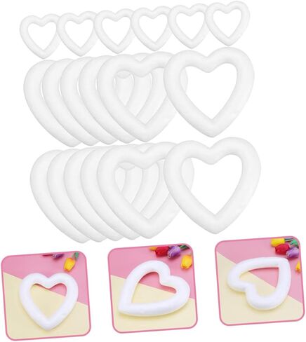 18pcs Bubble Heart Wreath Making Form Tulip Wreath for Front Door Winter Wreaths for Front Door Outside Foam Hearts Home Decor Items Wedding Foam Wreath Form Modeling Props White in Saudi Arabia