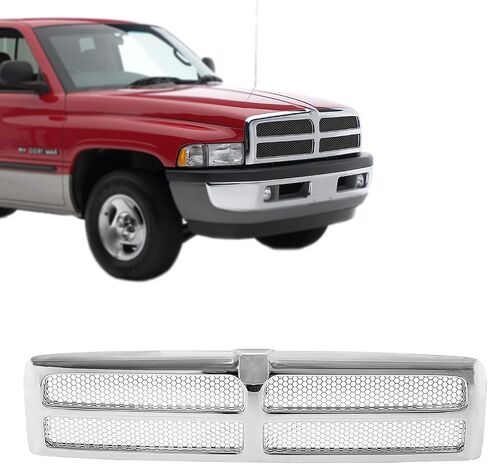 CarPartsDepot Black Frame Honeycomb Mesh Style Front Upper Grille Grill Fit For 1994-2002 Dodge Ram 1500 2500 3500 Pickup Truck, CH1200188 5EZ51RX8 in Saudi Arabia