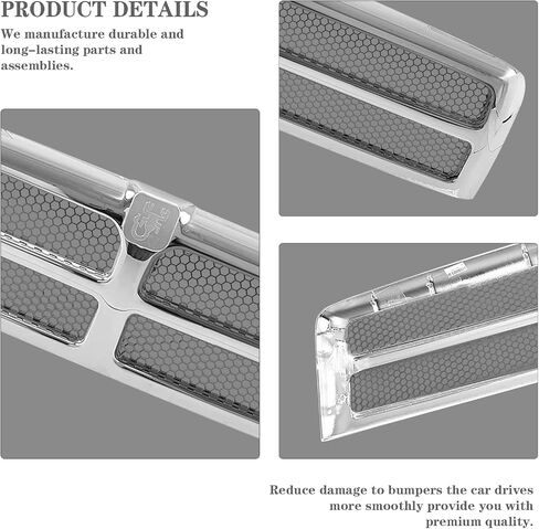 CarPartsDepot Black Frame Honeycomb Mesh Style Front Upper Grille Grill Fit For 1994-2002 Dodge Ram 1500 2500 3500 Pickup Truck, CH1200188 5EZ51RX8 in Saudi Arabia