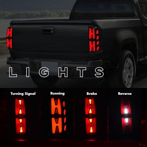 مصابيح خلفية LED كاملة لـ 2015-2022 Chevy Colorado، GMC Canyon تبدأ مجموعة الإضاءة الخلفية المتحركة، إشارة الانعطاف الديناميكية، ضوء الفرامل، الضوء العكسي المدخن in Kuwait