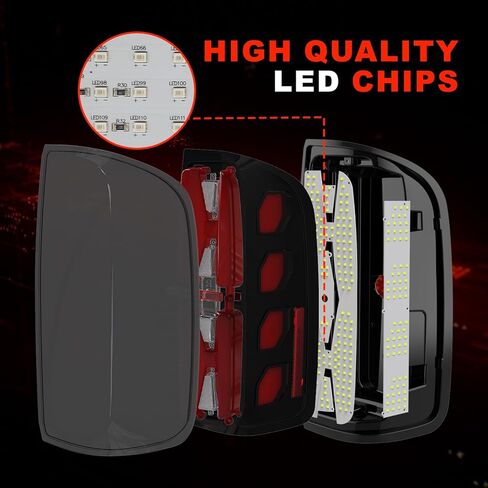 مصابيح خلفية LED كاملة لـ 2015-2022 Chevy Colorado، GMC Canyon تبدأ مجموعة الإضاءة الخلفية المتحركة، إشارة الانعطاف الديناميكية، ضوء الفرامل، الضوء العكسي المدخن in Kuwait