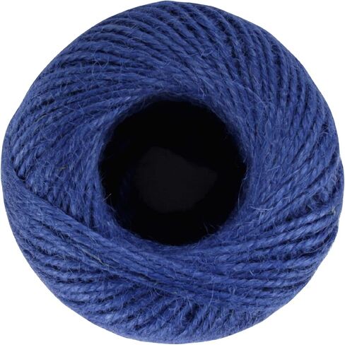 JubileeYarn Crafty Jute Twine String Jute للأعمال الفنية، والحرف اليدوية، وتغليف الهدايا - 675 قدمًا (205 مترًا)، وسمك 2 ملم - ثلاث كرات بظلال من اللون الأزرق in Kuwait