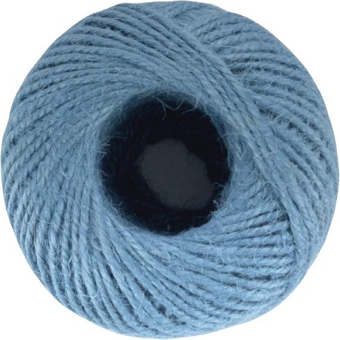 JubileeYarn Crafty Jute Twine String Jute للأعمال الفنية، والحرف اليدوية، وتغليف الهدايا - 675 قدمًا (205 مترًا)، وسمك 2 ملم - ثلاث كرات بظلال من اللون الأزرق in Kuwait