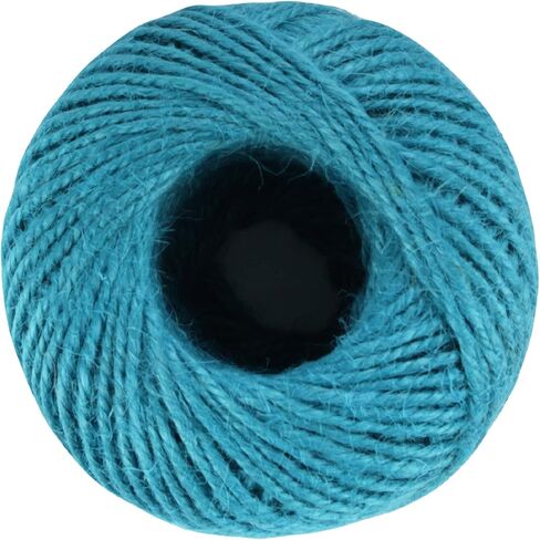 JubileeYarn Crafty Jute Twine String Jute للأعمال الفنية، والحرف اليدوية، وتغليف الهدايا - 675 قدمًا (205 مترًا)، وسمك 2 ملم - ثلاث كرات بظلال من اللون الأزرق in Kuwait