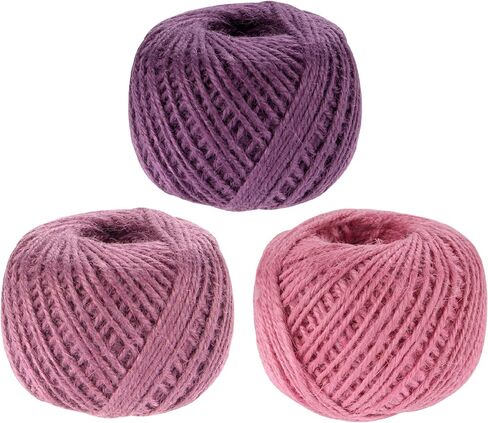 JubileeYarn Crafty Jute Twine String Jute للأعمال الفنية، والحرف اليدوية، وتغليف الهدايا - 675 قدمًا (205 مترًا)، وسمك 2 ملم - ثلاث كرات بظلال من اللون الأزرق in Kuwait