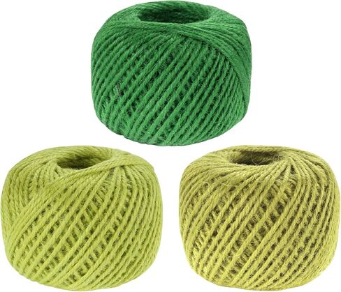 JubileeYarn Crafty Jute Twine String Jute للأعمال الفنية، والحرف اليدوية، وتغليف الهدايا - 675 قدمًا (205 مترًا)، وسمك 2 ملم - ثلاث كرات بظلال من اللون الأزرق in Kuwait