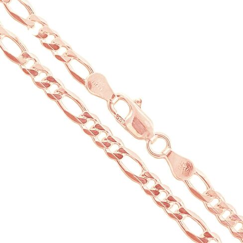Sterling Silver Flat Figaro Chain 1mm-4.5mm Solid 925 Italy Link Women's Men's Necklace in Saudi Arabia