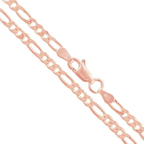 Sterling Silver Flat Figaro Chain 1mm-4.5mm Solid 925 Italy Link Women's Men's Necklace in Saudi Arabia