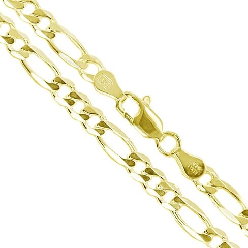 Sterling Silver Flat Figaro Chain 1mm-4.5mm Solid 925 Italy Link Women's Men's Necklace in Saudi Arabia