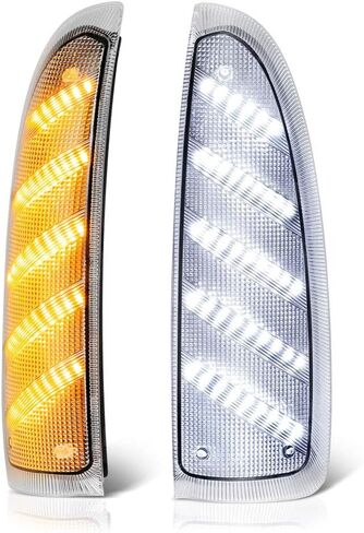 VIPMOTOZ Switchback Full White & Amber LED Side Marker Light Lamp Assembly Replacement Pair For 2003-2007 Ford F250 F350 Super Duty Pickup Truck Towing Mirror in Saudi Arabia
