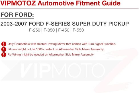 VIPMOTOZ Switchback Full White & Amber LED Side Marker Light Lamp Assembly Replacement Pair For 2003-2007 Ford F250 F350 Super Duty Pickup Truck Towing Mirror in Saudi Arabia
