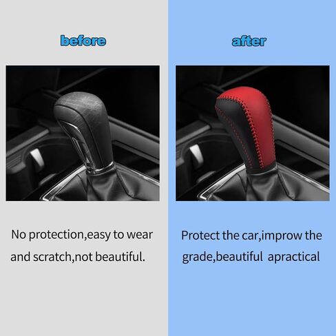 Trim for Mazda M3 CX-30 CX-50 Accessories Auto Gear Shift Knob Cover Trim Cap Protector Interior Sport Style - Carbon Fiber Grain (A1) in Saudi Arabia